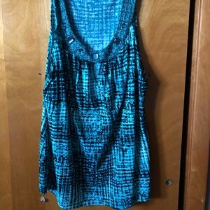 Teal beaded tank top